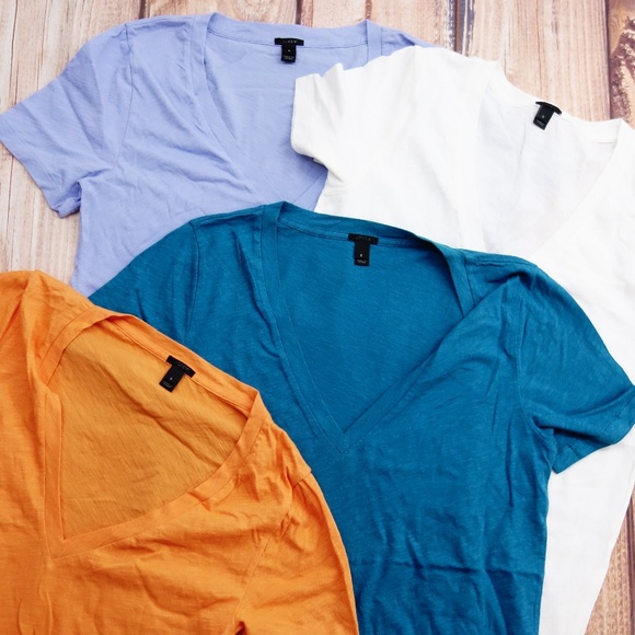 J. Crew Tops - Lot Of 4! J. Crew Womens V Neck Basic Tees!